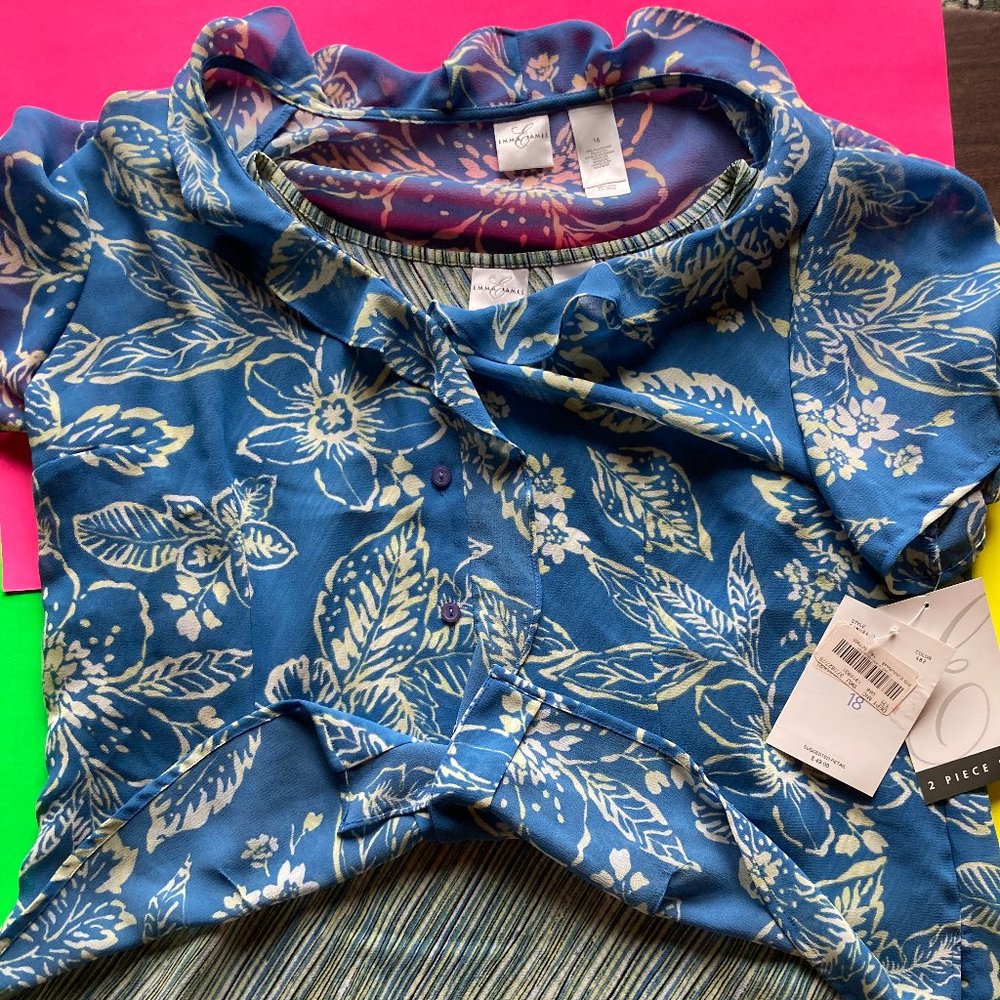 A Size 18 Blouse and Paired Camisole, 2 pc set